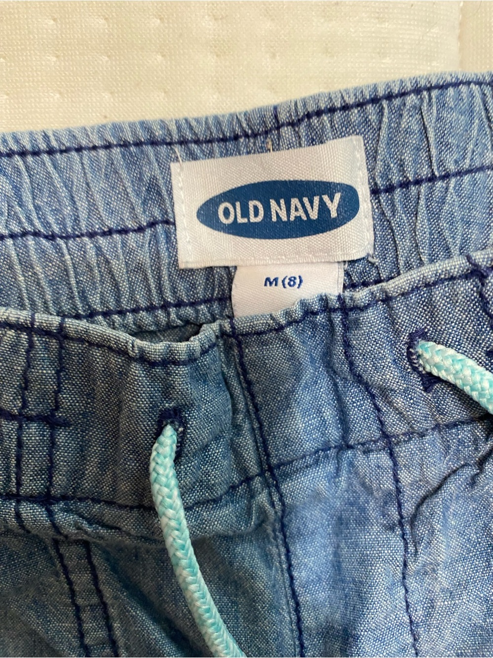 Old Navy Light Blue Chambray Drawstring Shorts